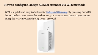 How to configure Linksys AC2200 extender Via WPS method_
