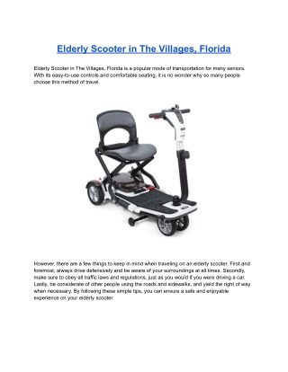 Elderly Scooter in The Villages, Florida