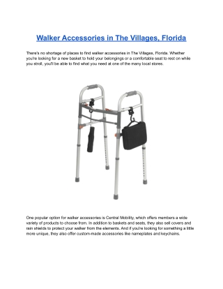 Walker Accessories in The Villages, Florida