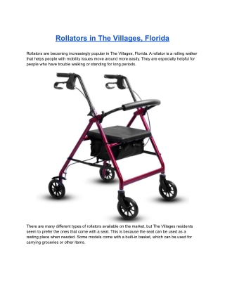 Rollators in The Villages, Florida