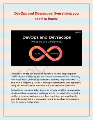 DevOps and Devsecops- Everything you need to know