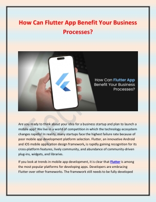 How Can Flutter App Benefit Your Business Processes