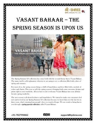 Vasant Bahaar – The Spring Season is Upon Us