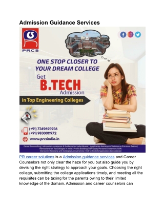 Admission Guidance Services | PR Career Solutions