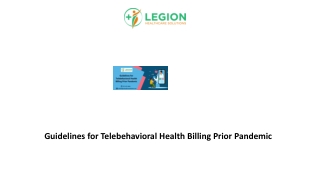 Guidelines for Telebehavioral Health Billing Prior Pandemic