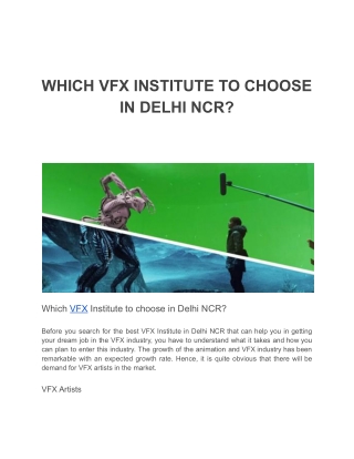 VFX training Institute in Gurgaon