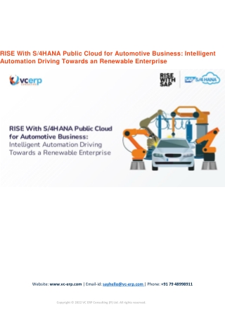 RISE With S/4HANA Public Cloud for Automotive Business: Intelligent Automation D