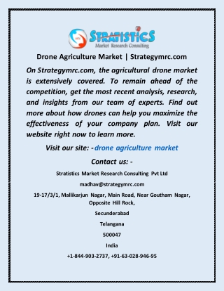 Drone Agriculture Market  Strategymrc com