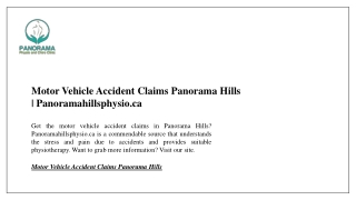Motor Vehicle Accident Claims Panorama Hills | Panoramahillsphysio.ca