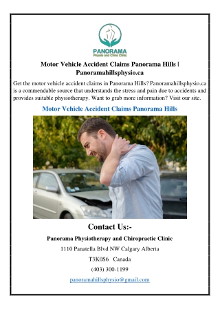 Motor Vehicle Accident Claims Panorama Hills | Panoramahillsphysio.ca