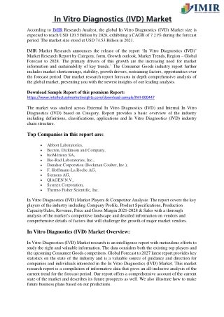 In Vitro Diagnostics (IVD) Market