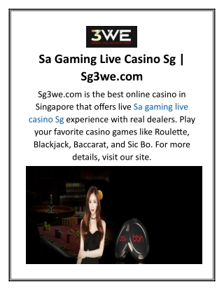 Sa Gaming Live Casino Sg  Sg3we.com