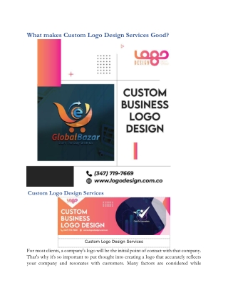 What makes Custom Logo Design Services Good