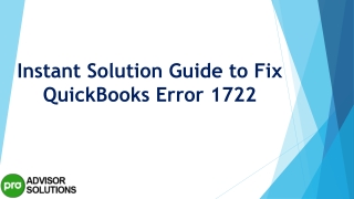 Learn the Methods to Eliminate QuickBooks Error 1722