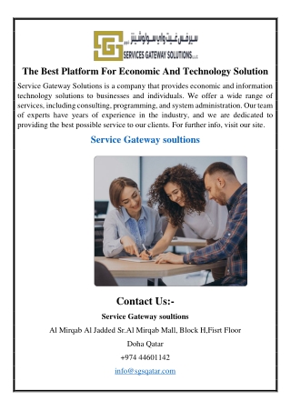 The Best Platform For Economic And Technology Solution