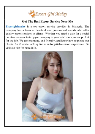 Get The Best Escort Service Near Me