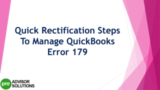 Easy methods to resolve QuickBooks QuickBooks Error 179