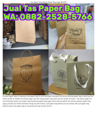 O88ᒿ–ᒿ5ᒿ8–5766 (WA) Grosir Tas Kertas Di Sidoarjo Tempat Jual Paper Bag Grosir