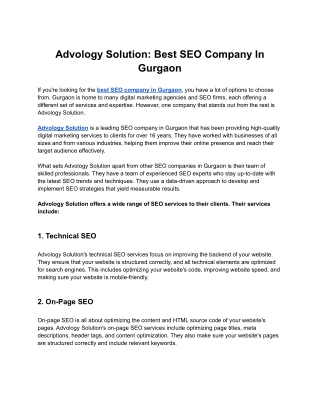 Best SEO Company In Gurgaon