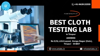 Best Cloth Testing Lab in Tiruppur