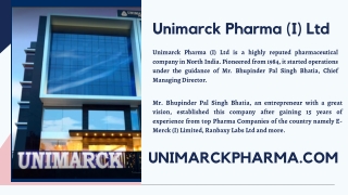 Unimarck Pharma - Third Party Pharma Manufacturing Company in India