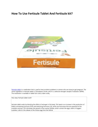 fertisule tablet, fertisule kit