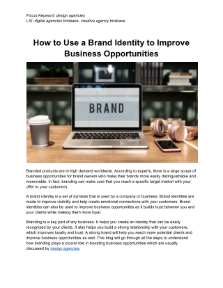 How to Use a Brand Identity to Improve Business Opportunities
