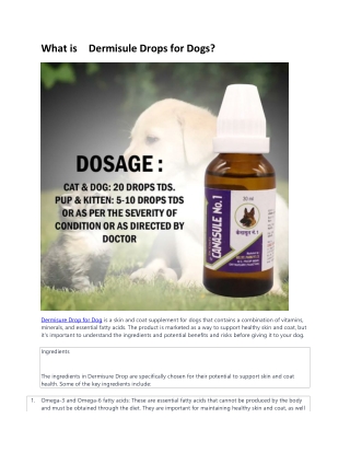 dermisule drop for dogs