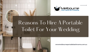 Reasons To Hire A Portable Toilet For Your Wedding | Melbourne Portable Bathroom