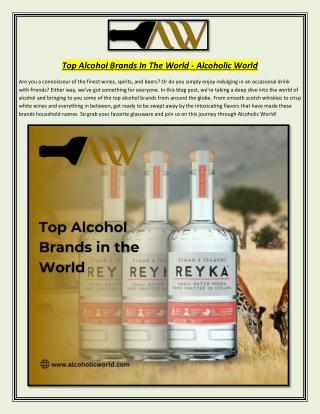 Top Alcohol Brands in the World - Alcoholic World