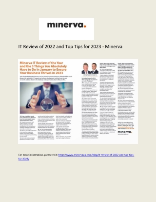 IT Review of 2022 and Top Tips for 2023 - Minerva