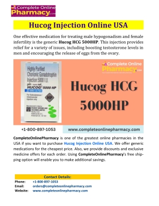 Hucog Injection Online USA