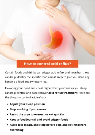 How to control acid reflux