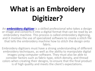 What is an Embroidery Digitizer?