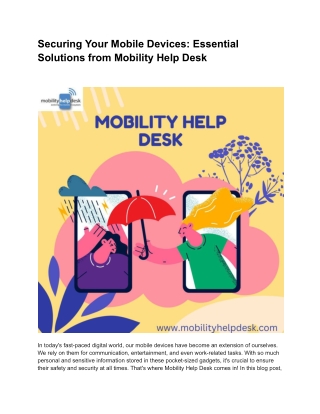 Securing Your Mobile Devices Essential Solutions from Mobility Help Desk
