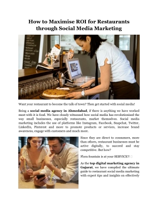 How to Maximise ROI for Restaurants through Social Media Marketing