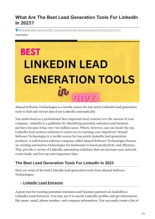 What Are The Best Lead Generation Tools For LinkedIn In 2023