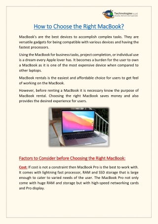 How to Choose the Right MacBook?