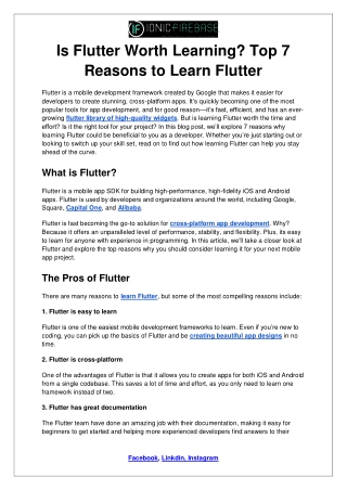 Is Flutter Worth Learning Top 7 Reasons to Learn Flutter