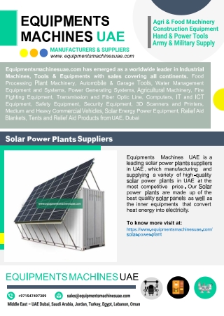 Solar Power Plants Suppliers