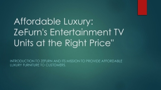 Affordable Luxury