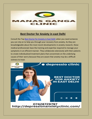 Best Doctor for Anxiety in east Delhi