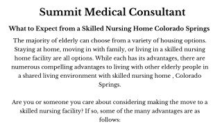 We Can Help You In Finding A Skilled Nursing Home Service In Colorado Springs