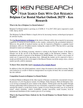 Belgium Car Rental Market Outlook - Ken Research