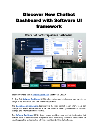 Discover New Chatbot Dashboard with Software UI framework