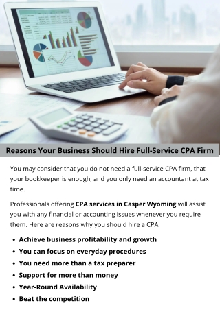 Reasons Your Business Should Hire Full-Service CPA Firm