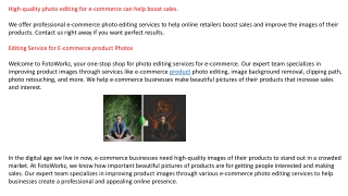 High-Quality Ecommerce Photo Editing