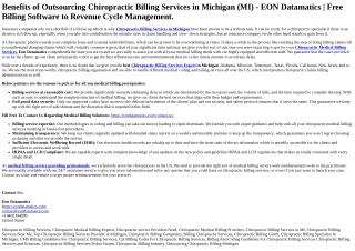 Benefits of Outsourcing Chiropractic Billing Services in Michigan (MI) -