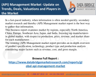 (API) Management Market