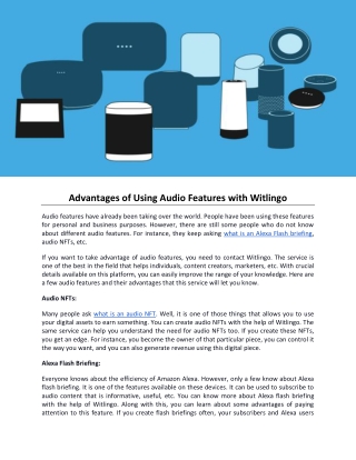 Advantages of Using Audio Features With Witlingo